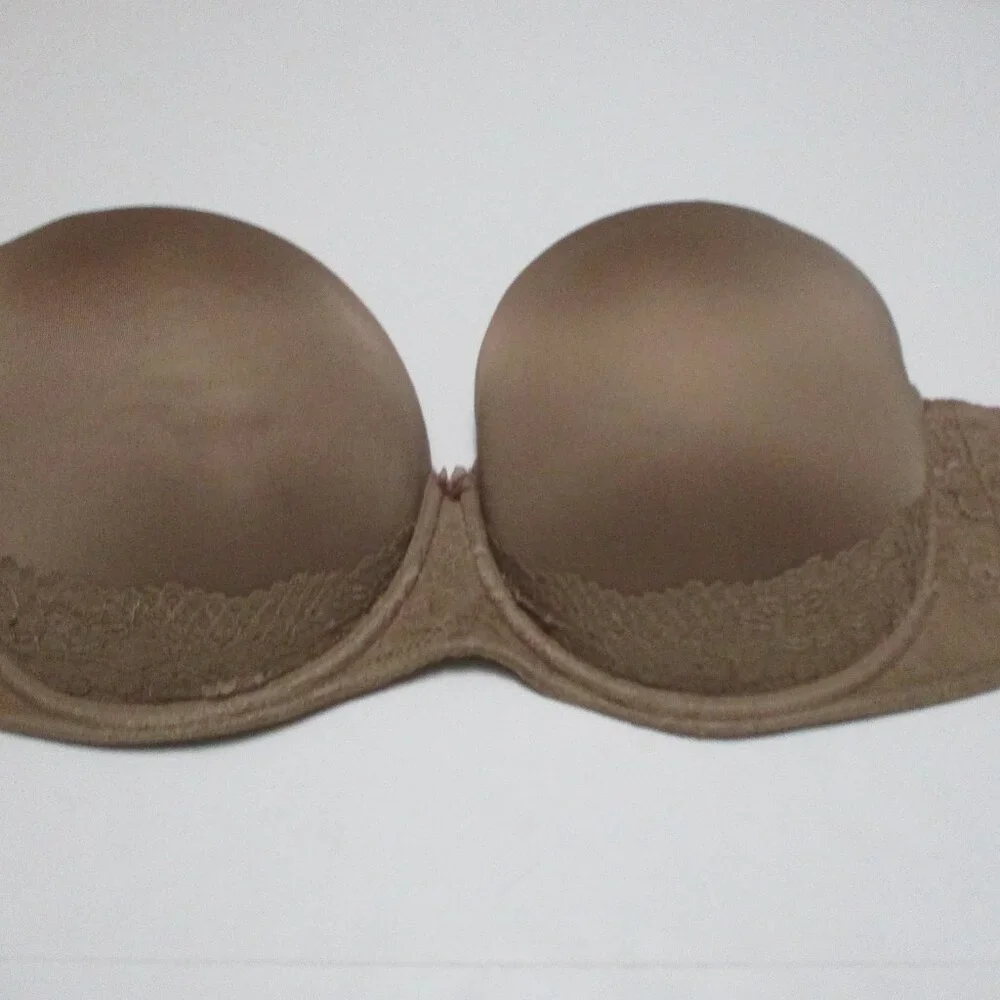 Torrid 44DD Tan Seamless Boost Padded Underwire Strapless Lace Bra #1094